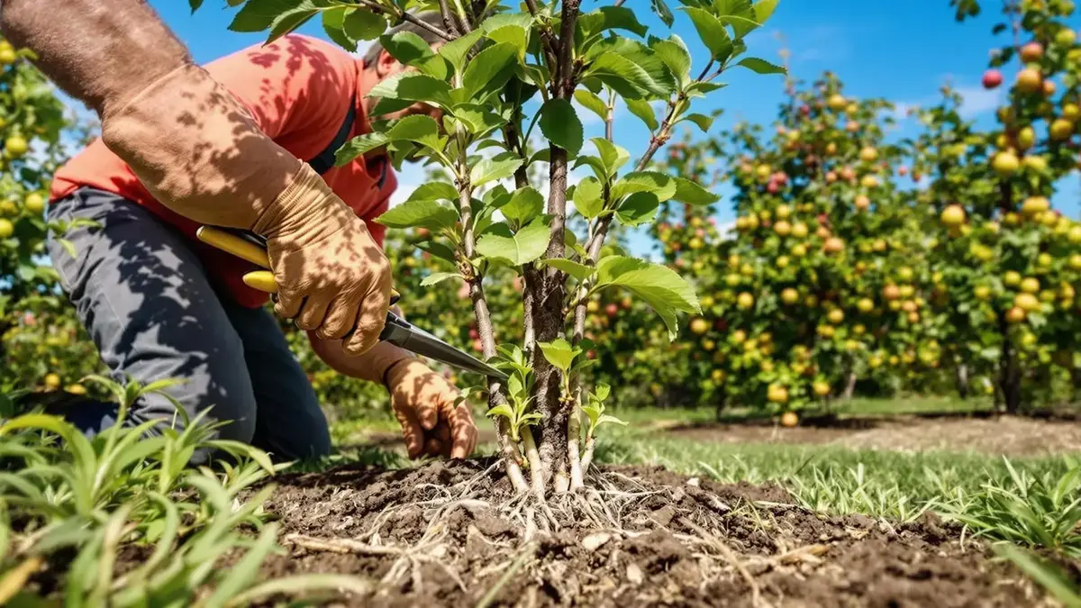 Eliminare i rifiuti ai piedi degli alberi da frutto, un passo necessario per un raccolto abbondante